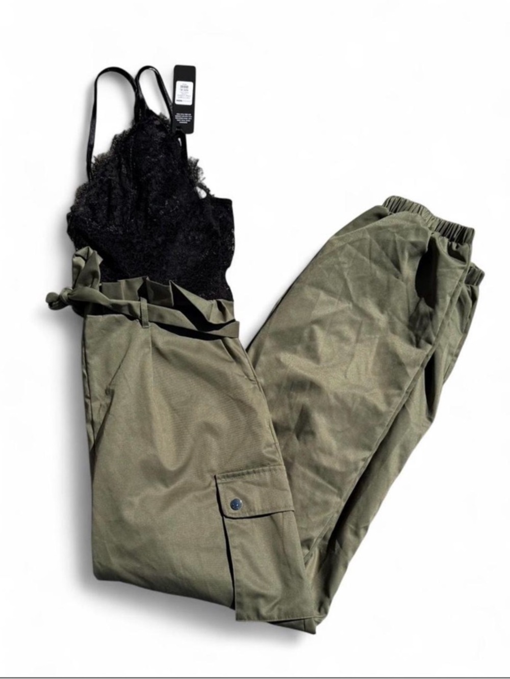 NWT Fashion Nova Lace Cargo Jumpsuit Size XL - Picture 4 of 8
